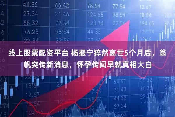 线上股票配资平台 杨振宁猝然离世5个月后，翁帆突传新消息，怀孕传闻早就真相大白